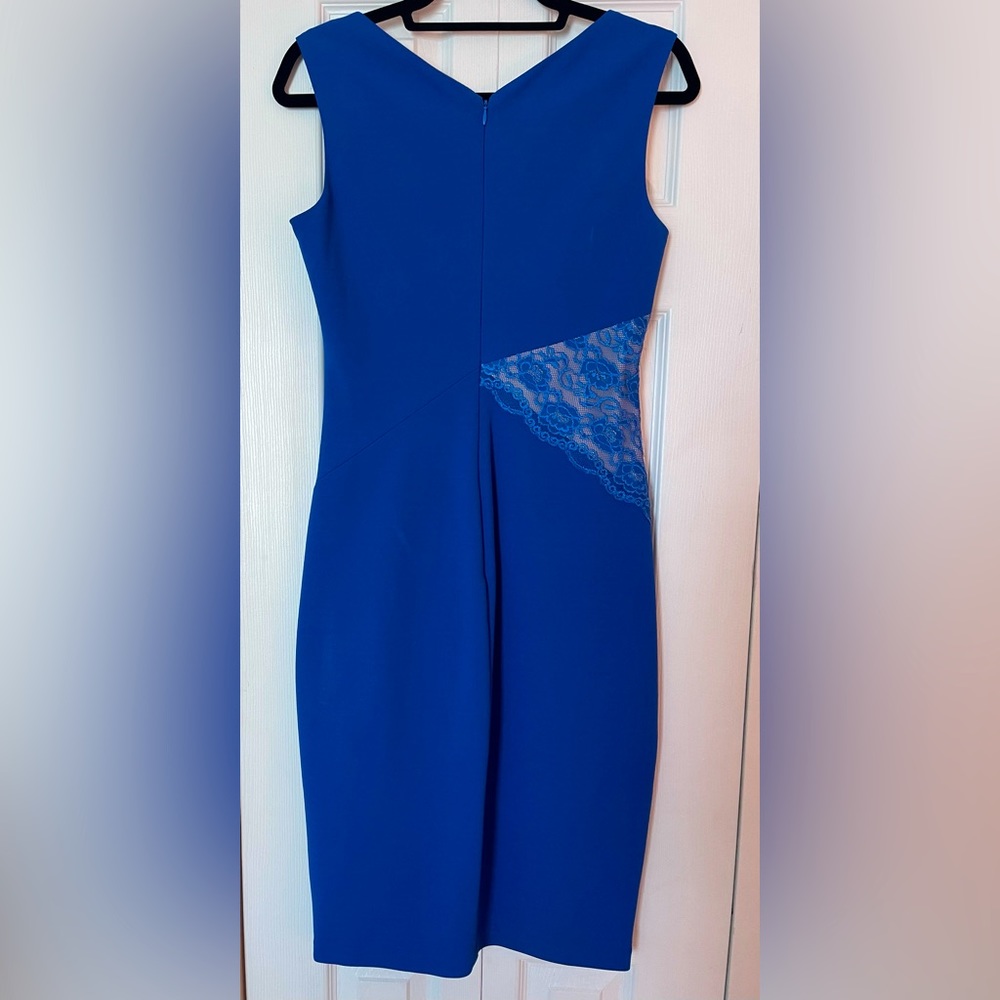 Beautiful royal blue with lace inset, perfect for work or after work.
